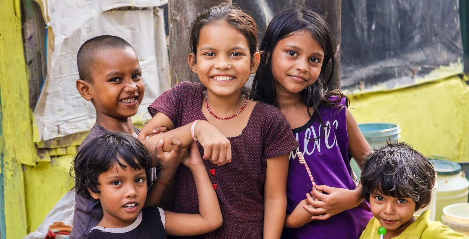 Smiling children enjoying time together