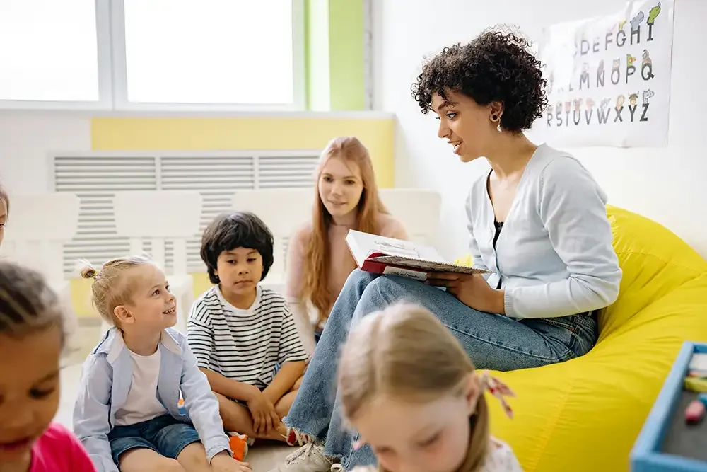 Children listening to a story